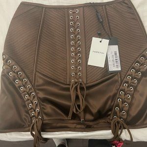 DOLCE&GABBANA Lace-up satin miniskirt